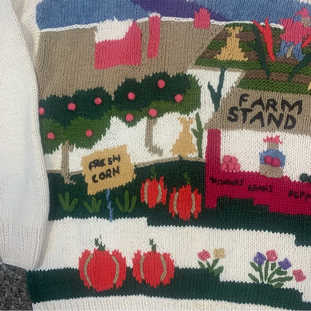 VTG Robert Scott Novelty Farm Stand Sweater - Picture 2 of 14